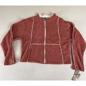 Vintage Surf Style Pink Terry Cloth Zip jacket S/M